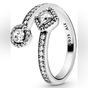 Pandora Abstract Elegance Ring, Sterling Silver, Cubic Zirconia